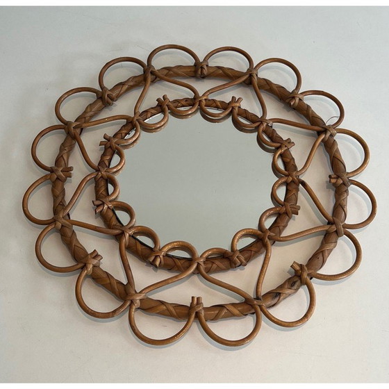 Image 1 of Vintage rattan mirror, 1970