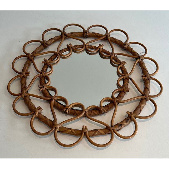 Image 1 of Vintage rattan mirror, 1970
