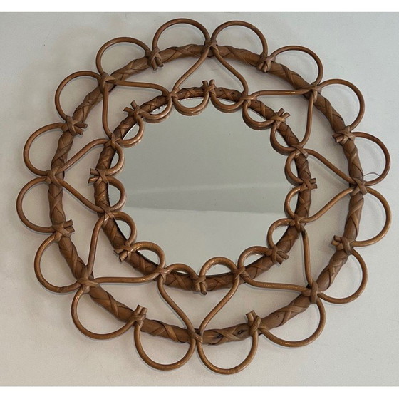 Image 1 of Vintage rattan mirror, 1970