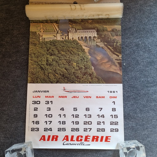 Air France 1961 Calendar With Original Case