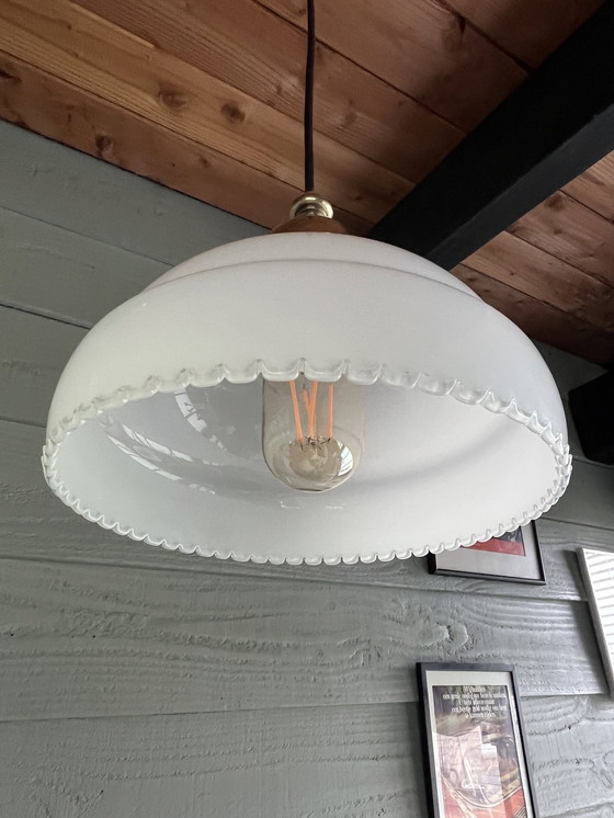 Image 1 of Lampada a sospensione vintage in vetro di latte 