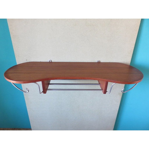 Vintage teak hat and coat rack, 1960