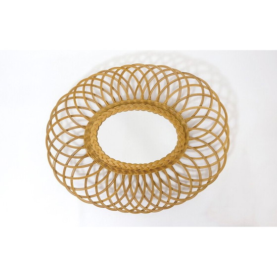 Image 1 of Specchio ovale in vimini, Francia 1960-1970