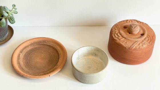 Image 1 of Beurrier Terre Cuite Art Nouveau France