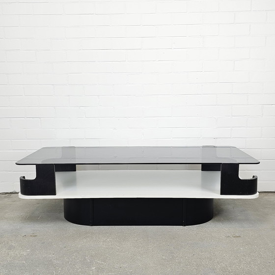 Image 1 of Vintage space age coffee table with smoked glass