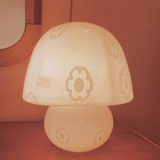 Murano Glass Mushroom Flower Lamp