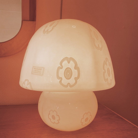 Image 1 of Murano Glass Mushroom Flower Lamp