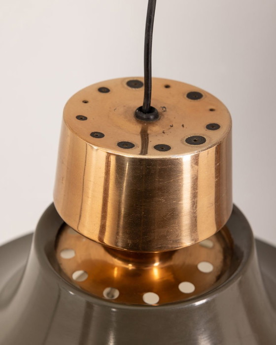 Image 1 of Vintage Italian Pendant in Glazed Metal, 1970s