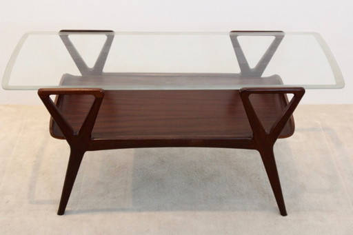 Scandinavian Teak Coffee Table with original Glass top