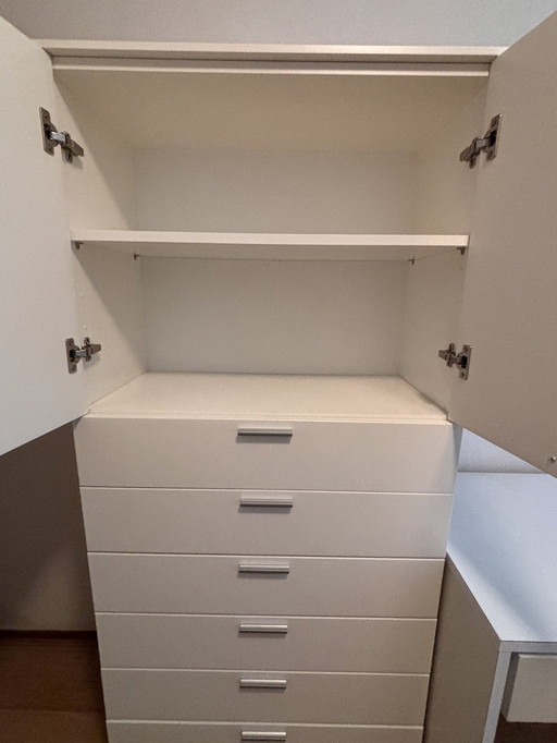 Morassutti Closet In White With 6 Drawers And Shelves