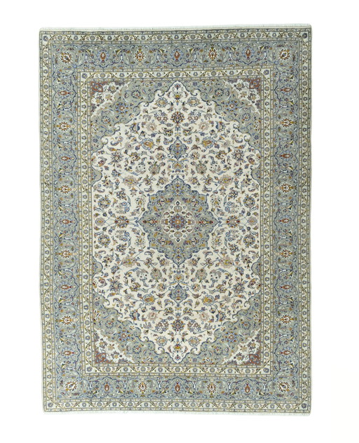 348 X 247 Cm Hand-Knotted Keshan Cork Rug In Beige