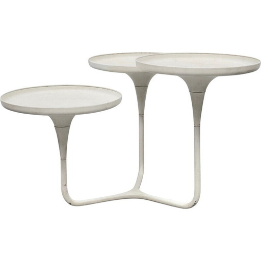 Vintage lacquered metal coffee table, France 1970