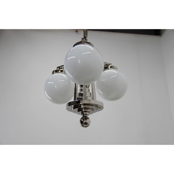 Image 1 of Lampadario vintage art déco a 3 fiamme, 1920