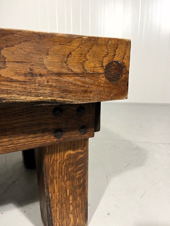 Image 1 of Rustic Robust Brutalist Coffee Table Solid Oak 1960'S