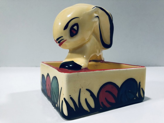 Image 1 of Posacenere a forma di coniglio • Tasca vuota • Terraglia • Art Déco • Ditmar Urbach • 1930