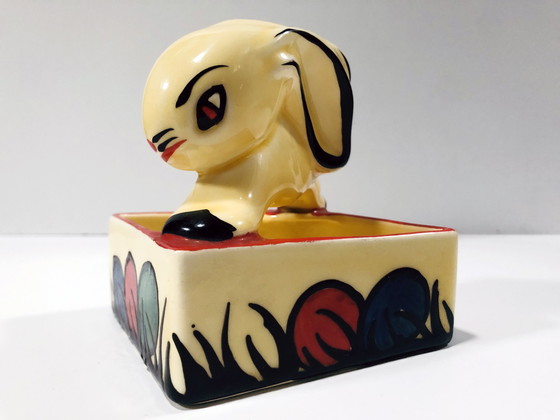 Image 1 of Posacenere a forma di coniglio • Tasca vuota • Terraglia • Art Déco • Ditmar Urbach • 1930