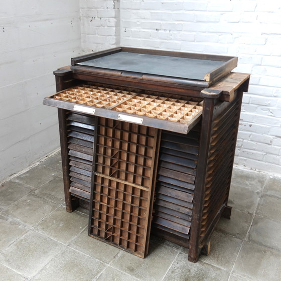 Image 1 of Antique Printing Cabinet