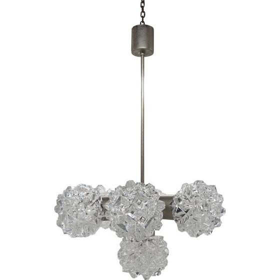 Image 1 of Vintage glass chandelier by Kamenicky Senov, Czechoslovakia 1970