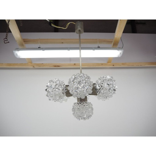 Vintage glass chandelier by Kamenicky Senov, Czechoslovakia 1970