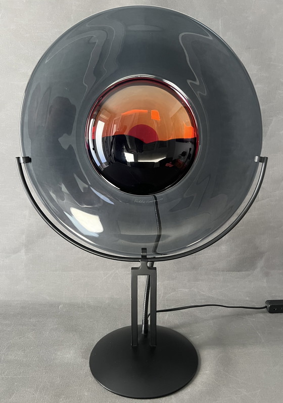Image 1 of Murano Sunset Lamp, Disc Created and Signed by Elio Raffaeli and Robert Cammozzo