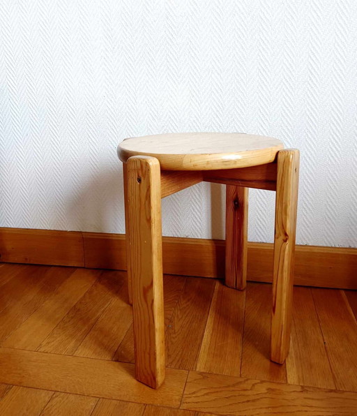 Scandinavian Solid Pine Stool