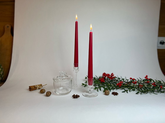 Image 1 of 3x crystal candlestick + bowl