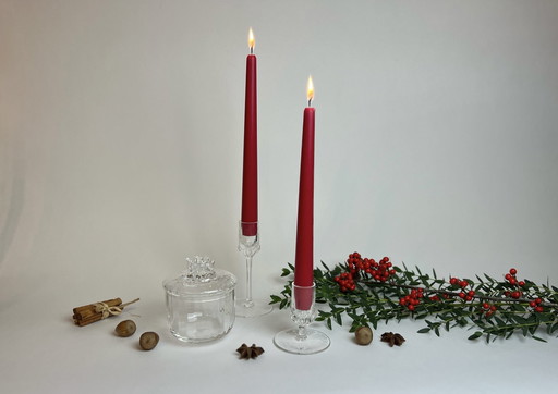 3x crystal candlestick + bowl