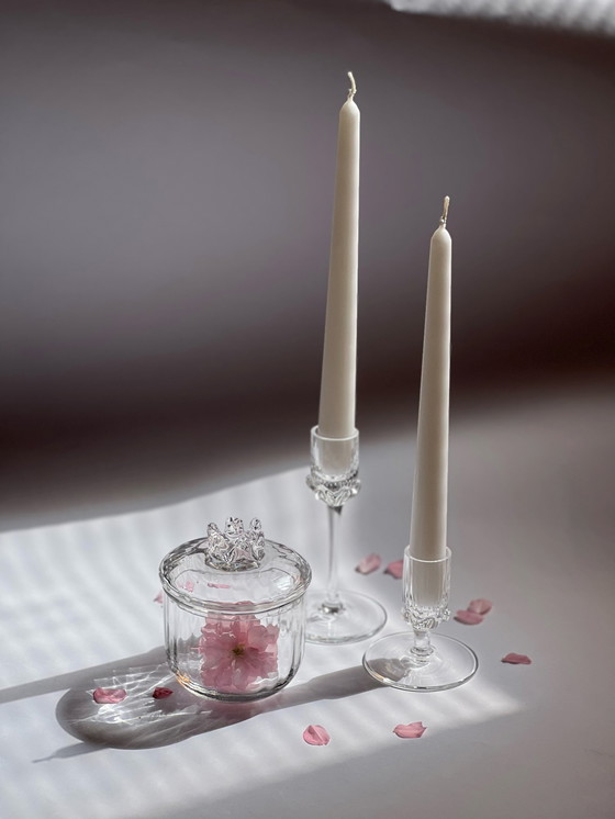 Image 1 of 3x crystal candlestick + bowl