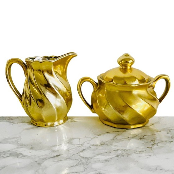 Image 1 of Set da tè vintage in oro giapponese anni '50