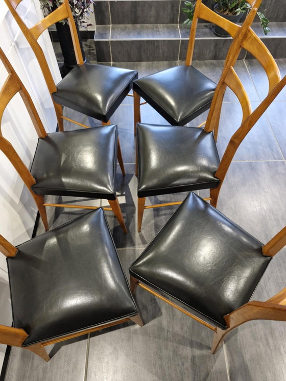 Image 1 of Set di 6 sedie di design italiano degli anni '60. 
