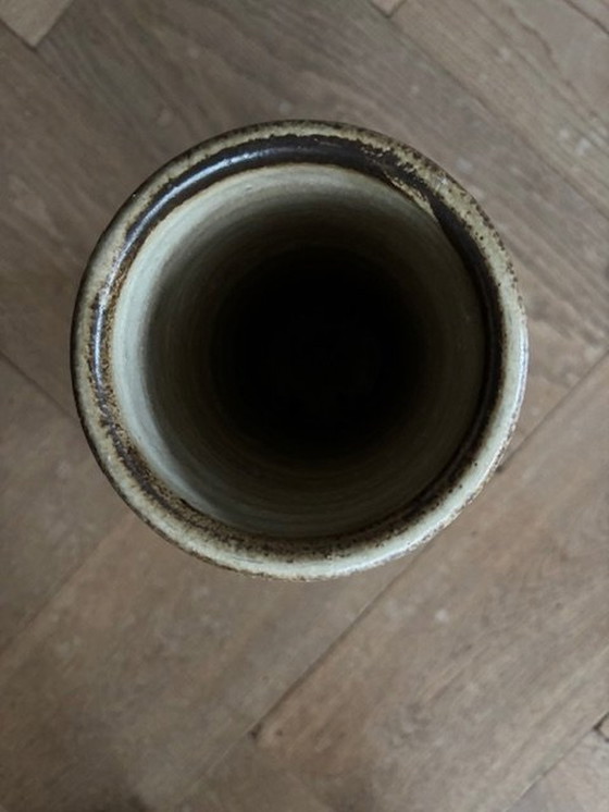 Image 1 of Ceramic Vase Mottled Natural/Brown 60s/70s