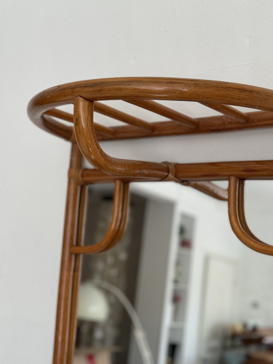 Image 1 of Vintage Rattan Wall Coat Rack / Wardrobe 1970s