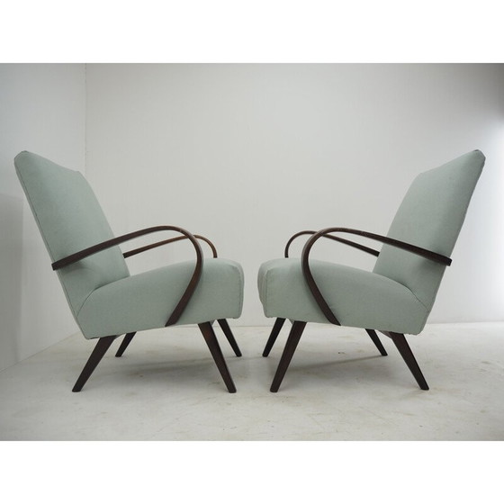 Image 1 of Coppia di poltrone vintage TonThonet in faggio grigio, Cecoslovacchia anni '60