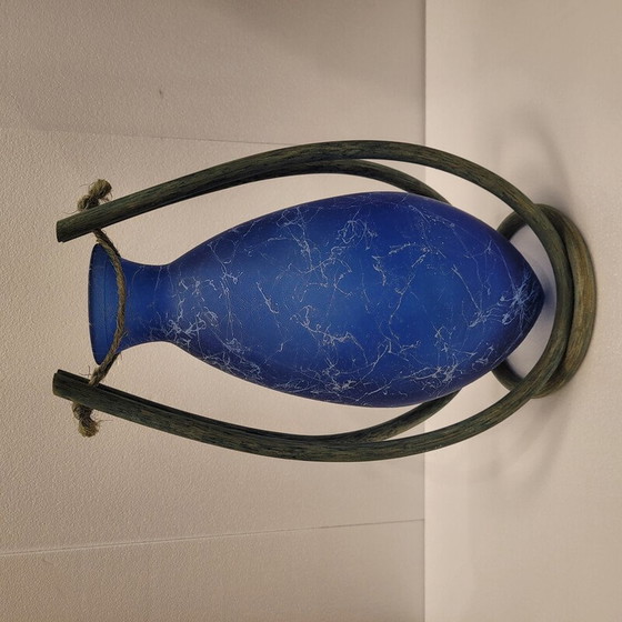 Image 1 of Vintage glass and wood vase, France