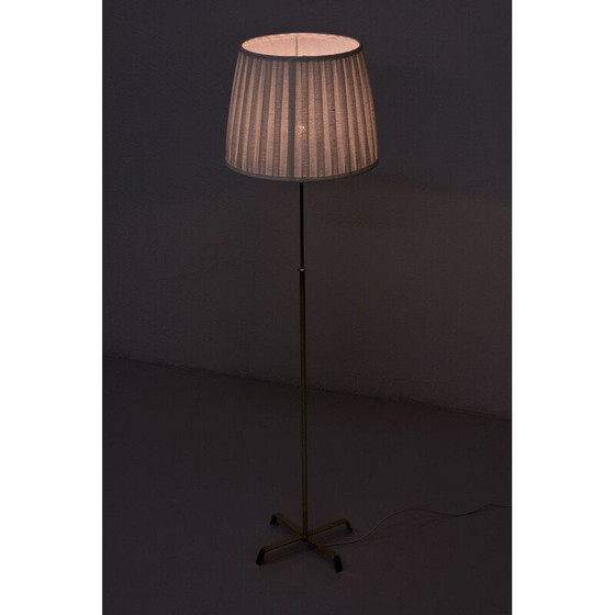 Image 1 of Lampada da terra vintage svedese in ottone di Böhlmarks, 1940
