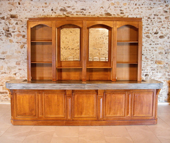 Image 1 of Antique Zinc Bar With Back Bar