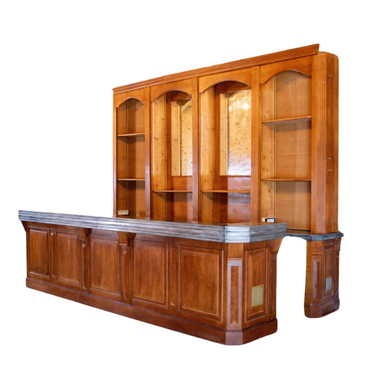 Image 1 of Antique Zinc Bar With Back Bar