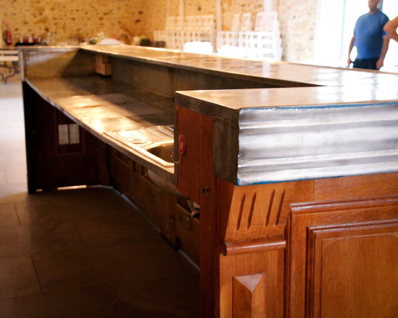 Image 1 of Antique Zinc Bar With Back Bar