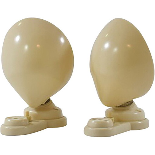 Pair of vintage ivory bakelite wall lamps, 1930-1940
