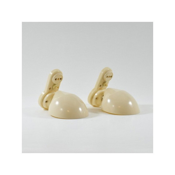 Image 1 of Pair of vintage ivory bakelite wall lamps, 1930-1940