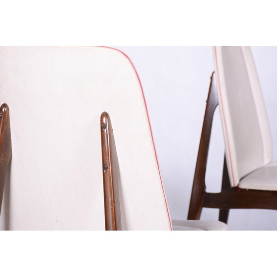 Image 1 of Set of 6 vintage Art Deco chairs in exotic wood by Jules Leleu, France 1940