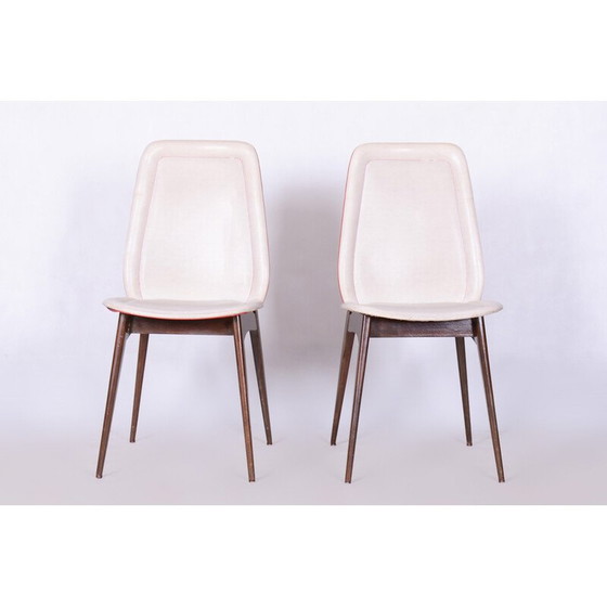 Image 1 of Set of 6 vintage Art Deco chairs in exotic wood by Jules Leleu, France 1940