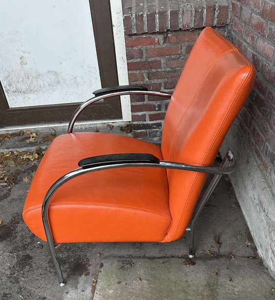 Image 1 of Orange Design Armchair Modern Tube Frame