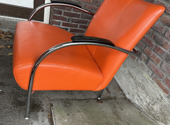 Image 1 of Orange Design Armchair Modern Tube Frame