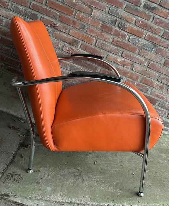 Image 1 of Orange Design Armchair Modern Tube Frame