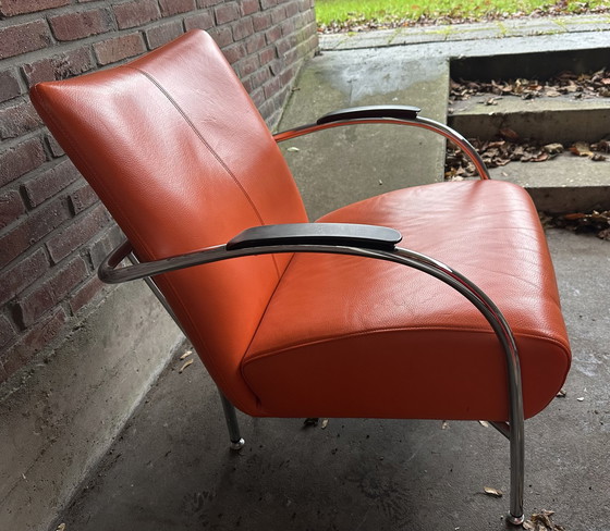 Image 1 of Orange Design Armchair Modern Tube Frame