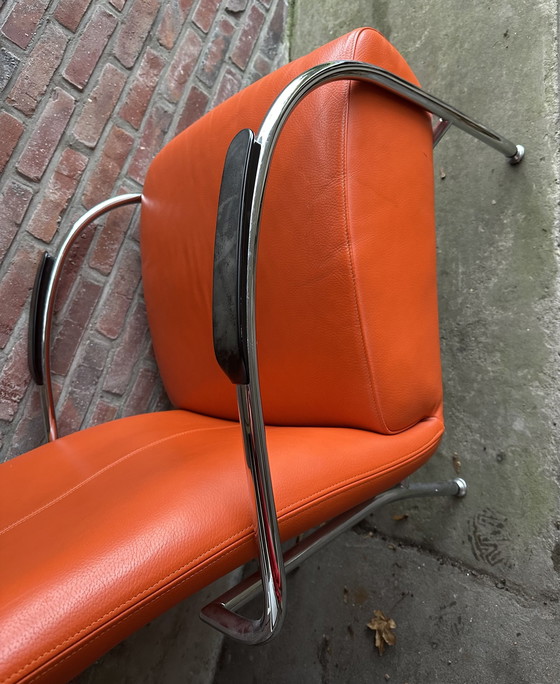 Image 1 of Orange Design Armchair Modern Tube Frame