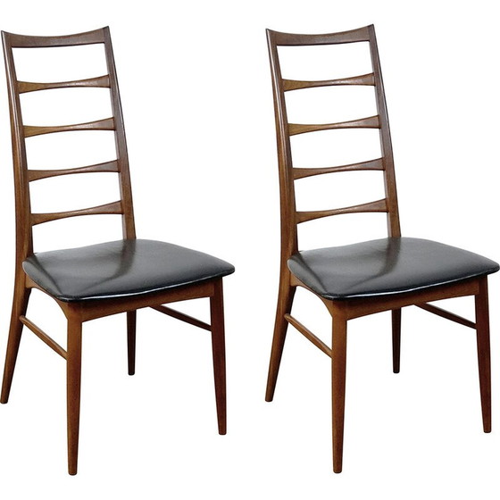Image 1 of Coppia di sedie Lis vintage con schienale in teak di Niels Koefoed per Koefoeds Hornslet, anni '60