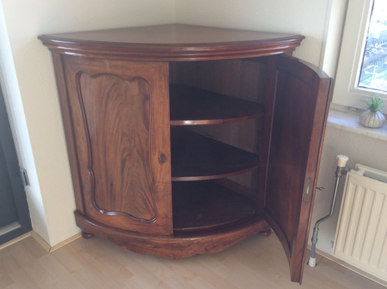 Image 1 of Semicircular Biedermeier corner cabinet