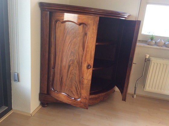 Image 1 of Semicircular Biedermeier corner cabinet